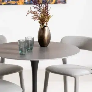 Ava Scandi Black Sand Matte Ceramic Dining Table