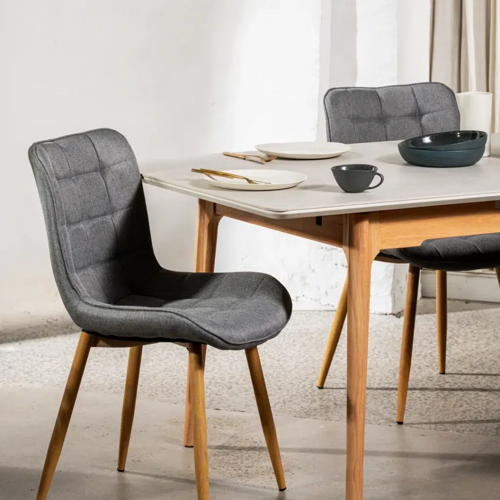 Sydney Dining Chairs Ash Set of 2 Ergonomic Linen