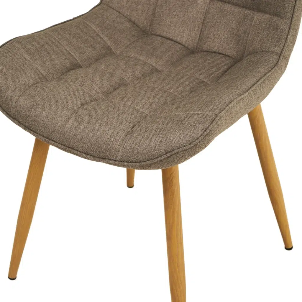 Sydney Dining Chair Taupe Set of 2 Linen Upholstery