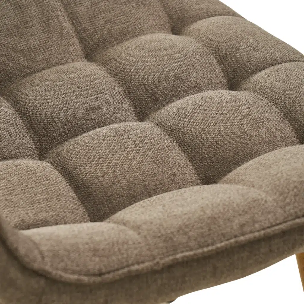 Sydney Dining Chair Taupe Set 2 Linen Textured