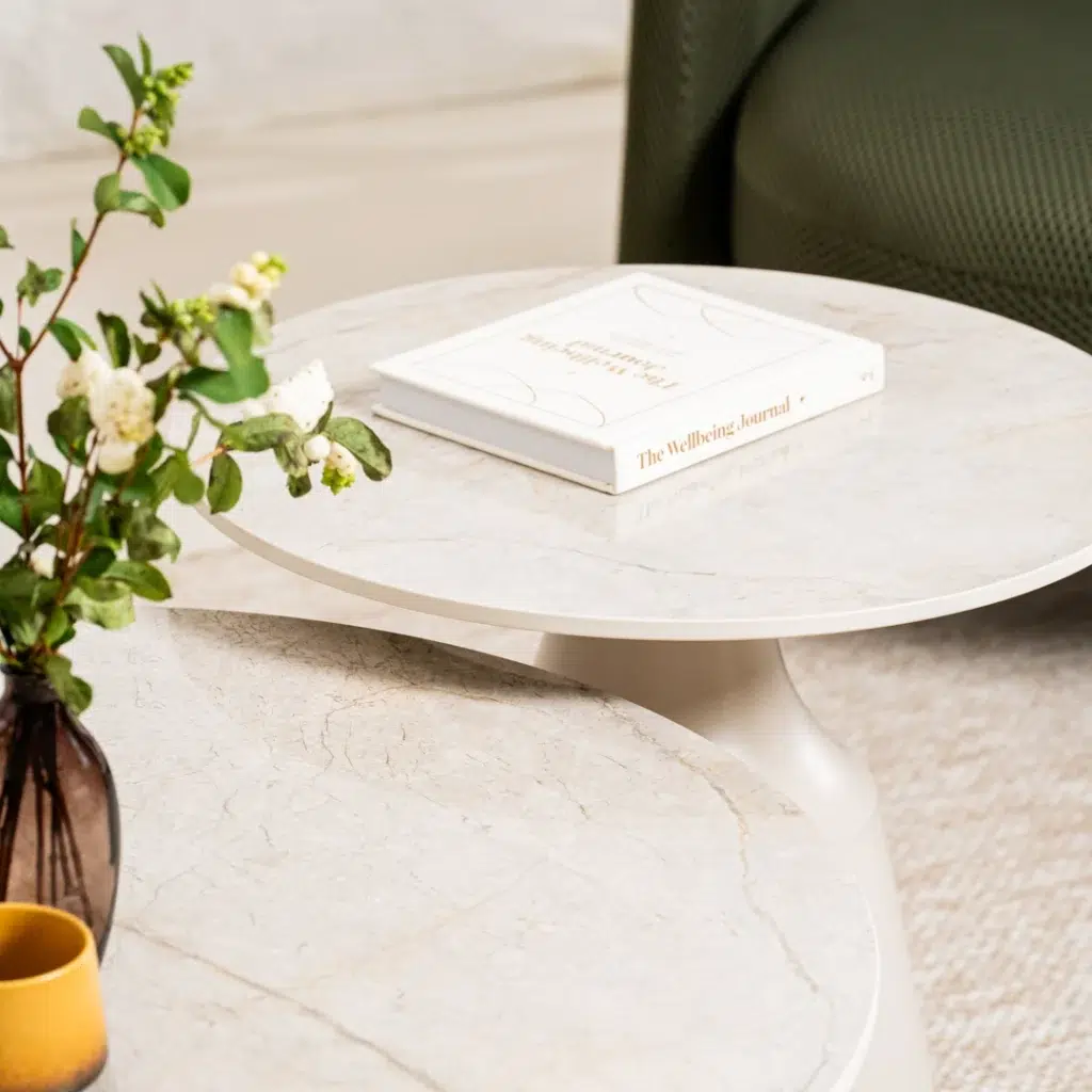 Sahara Coffee Table Set Rocky Marble Ceramic Top