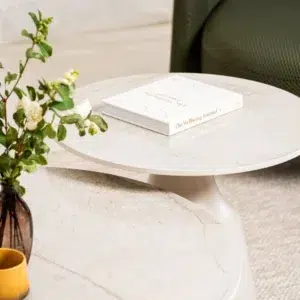 Sahara Coffee Table Set Rocky Marble Ceramic Top