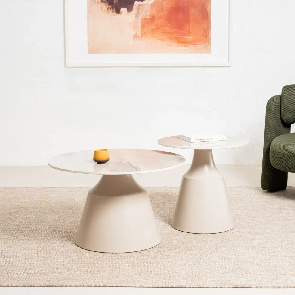 Sahara Coffee Table Set - Ceramic Top & Metal Base