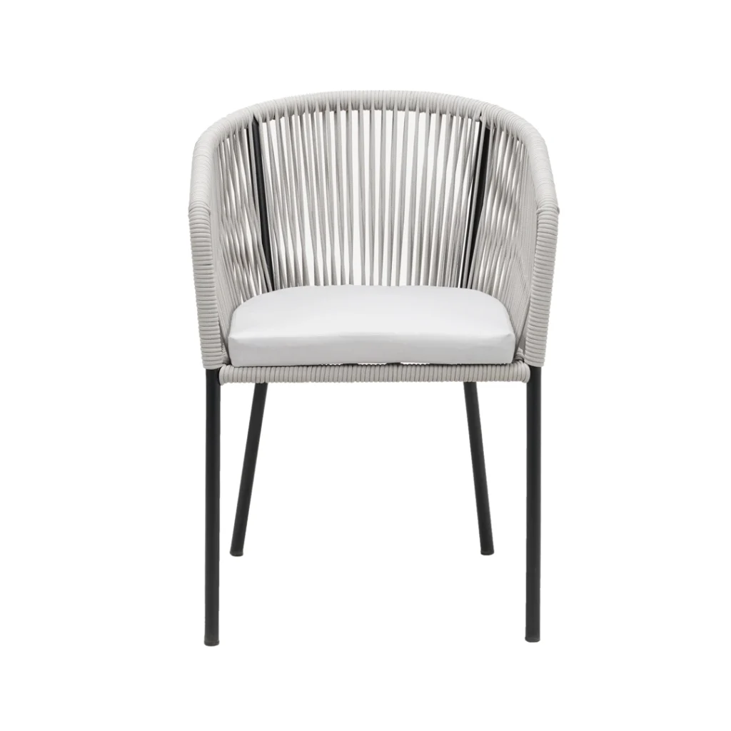 Skala Pebble Outdoor Chair Set Rope Black Steel Frame