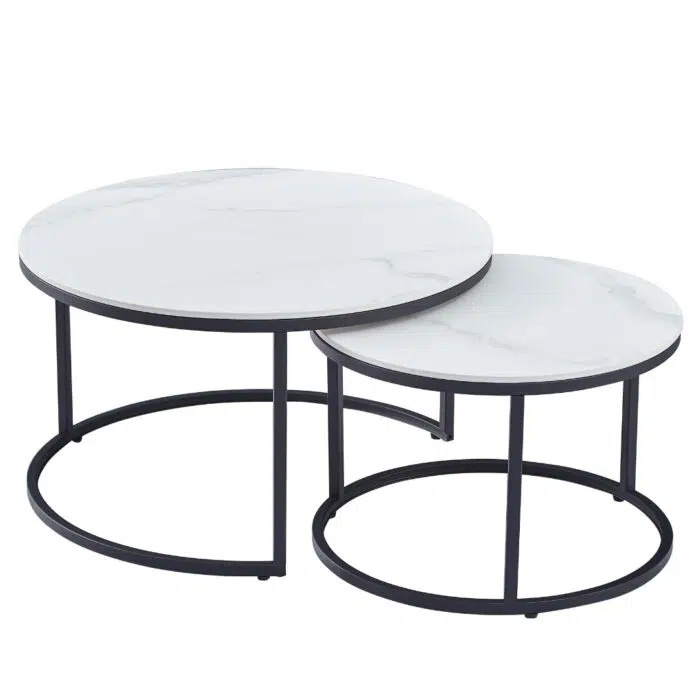 Snow White 60/80cm Ceramic Coffee Table Set