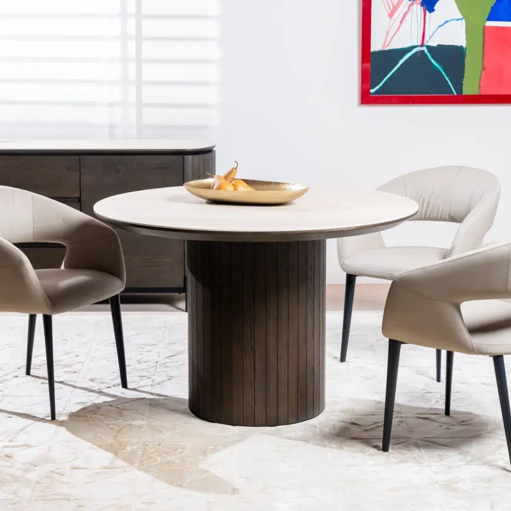 Beige eco-leather dining chairs set of 2 with black metal frame modern urban design