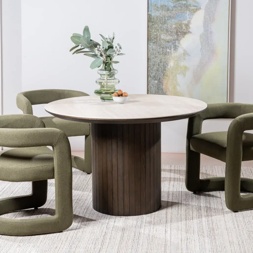 Toronto Dining Chairs Olive Linen Set 2