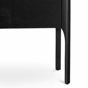 Seren bedside table with black frame porcelain marble top and brass handles for modern rooms
