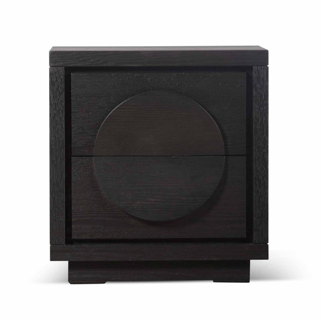 Amaris bedside table textured espresso black modern bedroom furniture