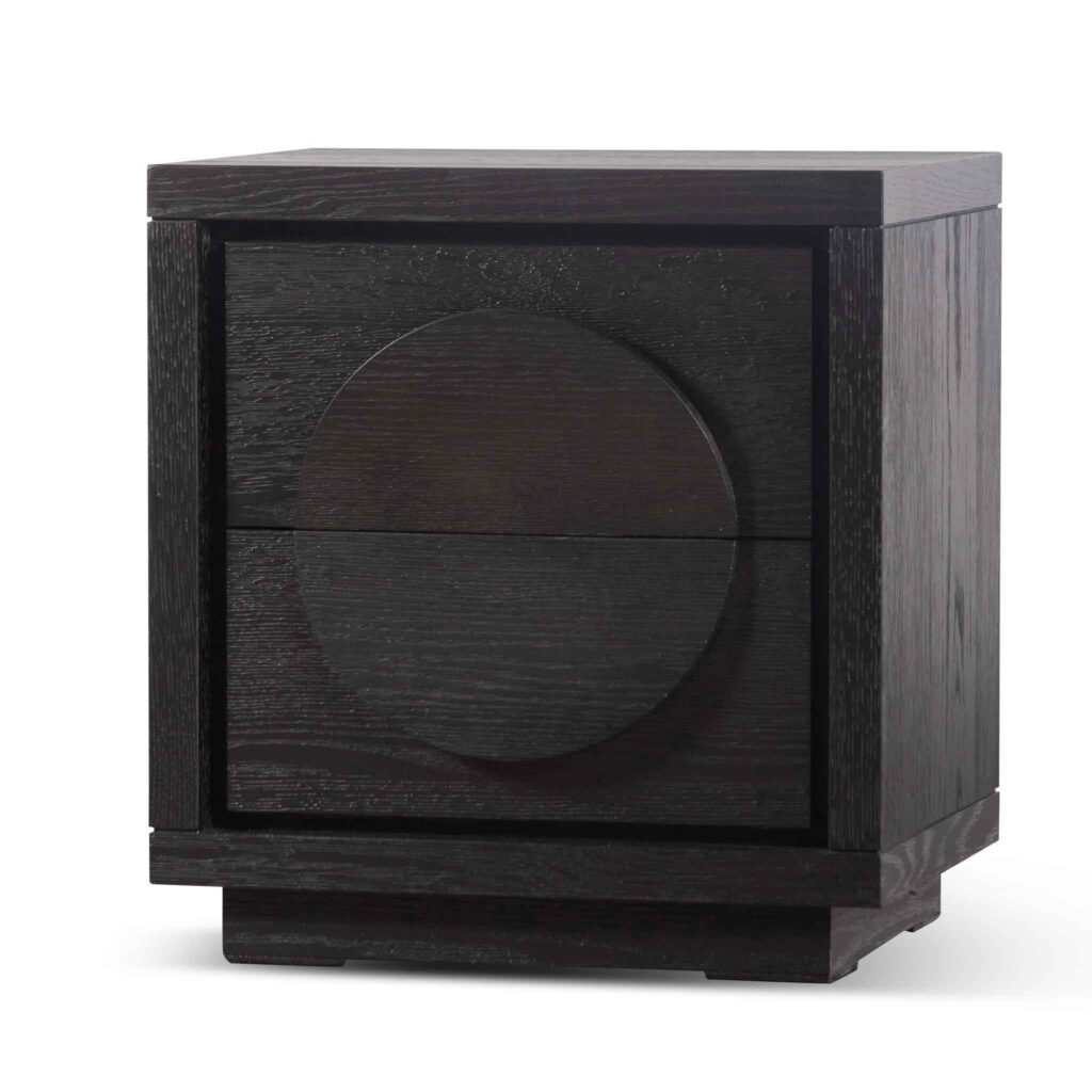 Amaris bedside table textured espresso black modern bedroom furniture