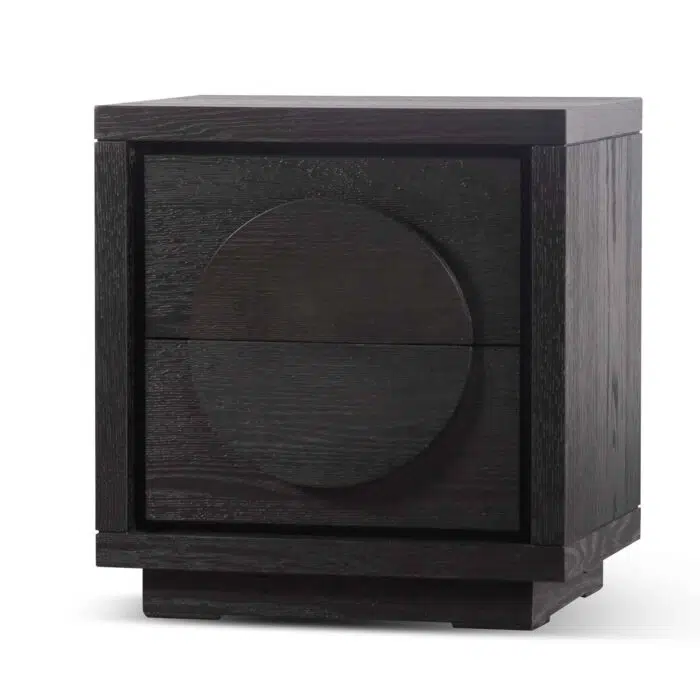 Amaris Bedside Table – Textured Espresso Black