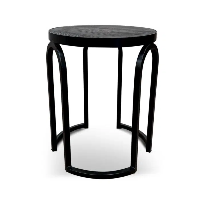Silas Oak Side Table – Full Black