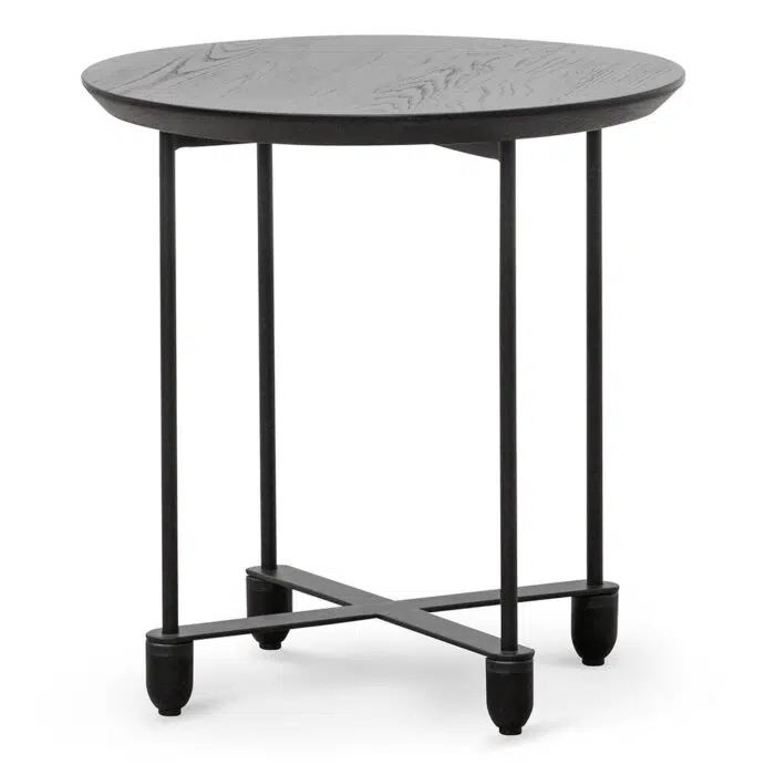 Amara Wooden Top Side Table – Full Black