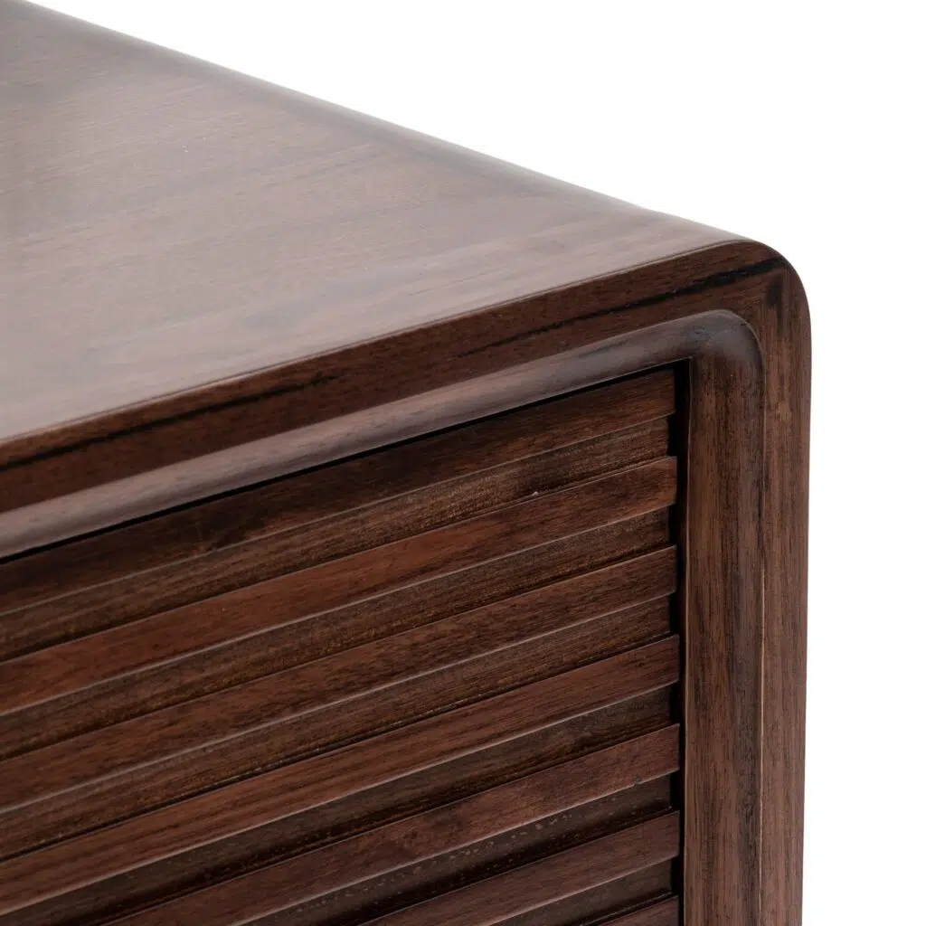 Wren Single Drawer Bedside Table Walnut Finish Natural Wood Grain Storage Cabinet for Modern Traditional Home Decor