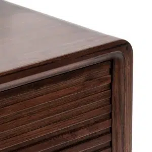 Wren Single Drawer Bedside Table Walnut Finish Natural Wood Grain Storage Cabinet for Modern Traditional Home Decor