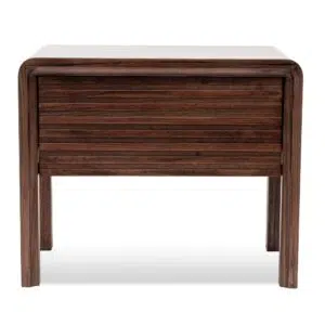 Wren Single Drawer Bedside Table Walnut Finish Natural Wood Grain Compact Storage for Modern Traditional Spaces