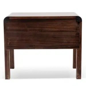 Wren single drawer walnut bedside table with elegant natural wood design and durable messmate construction