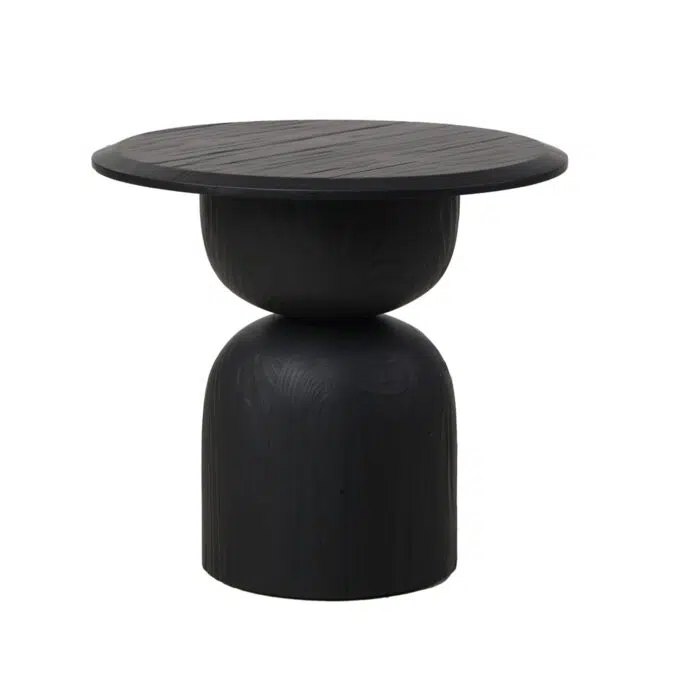 Elowen Round 45cm Side Table – Full Black