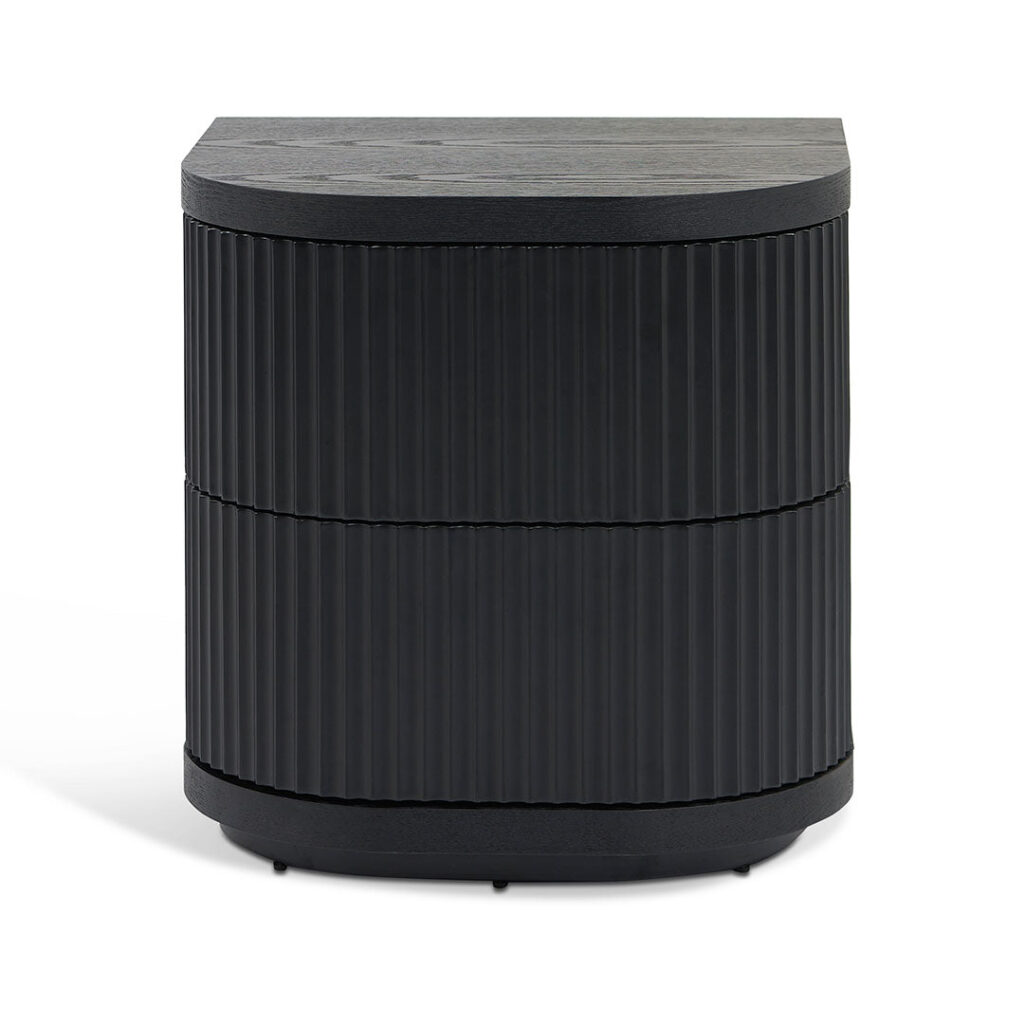 Celina bedside table full black modern nightstand with drawers and sleek design