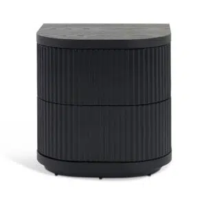 Celina bedside table full black modern nightstand with drawers and sleek design