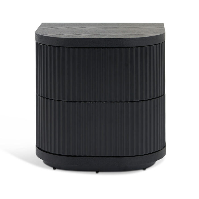 Celina bedside table full black modern nightstand with drawers and sleek design