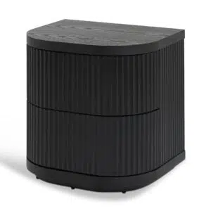Celina bedside table full black sleek modern nightstand with drawers and matte finish