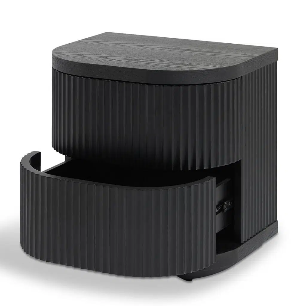 Celina bedside table full black modern nightstand with drawers and sleek design