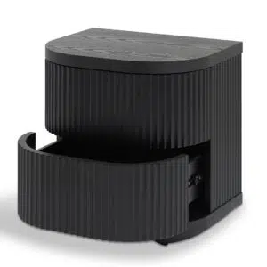 Celina bedside table full black modern nightstand with drawers and sleek design
