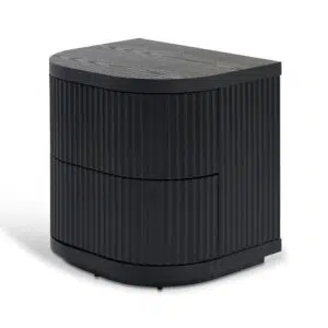 Celina bedside table full black modern sleek design with drawers and metal base