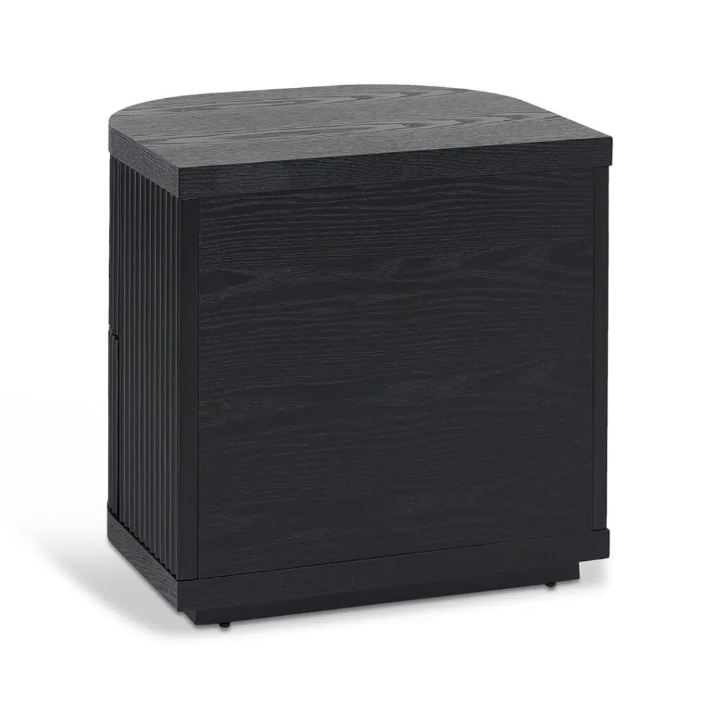 Celina bedside table full black modern nightstand with drawers and matte finish