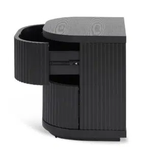 Celina bedside table full black modern nightstand with drawers and matte finish