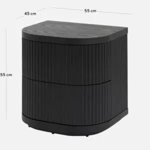 Celina bedside table full black sleek modern nightstand with drawers and matte finish