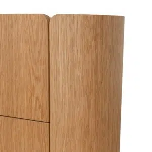 Maya 60cm Bedside Table Natural Oak modern sleek storage drawers durable MDF compact