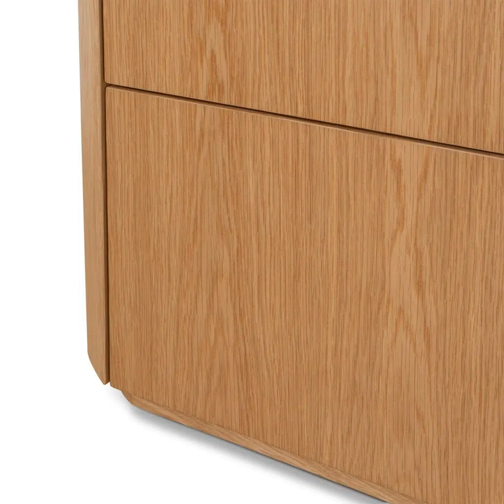 Maya 60cm bedside table natural oak MDF drawers modern minimalist