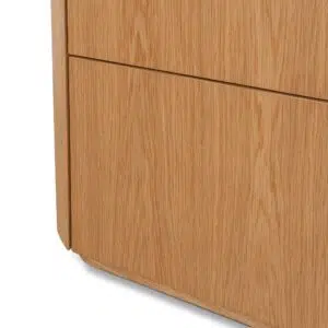 Maya 60cm bedside table natural oak MDF drawers modern minimalist