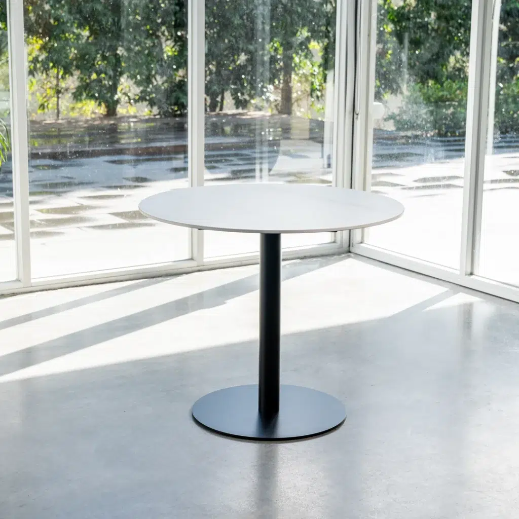 Strato Dining Table White Modern Ceramic Metal Frame