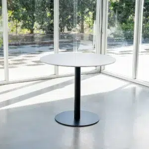 Strato Dining Table White Modern Ceramic Metal Frame