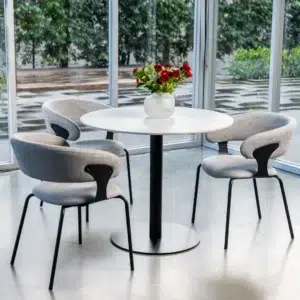 Strato Dining Table White Marble Ceramic Top