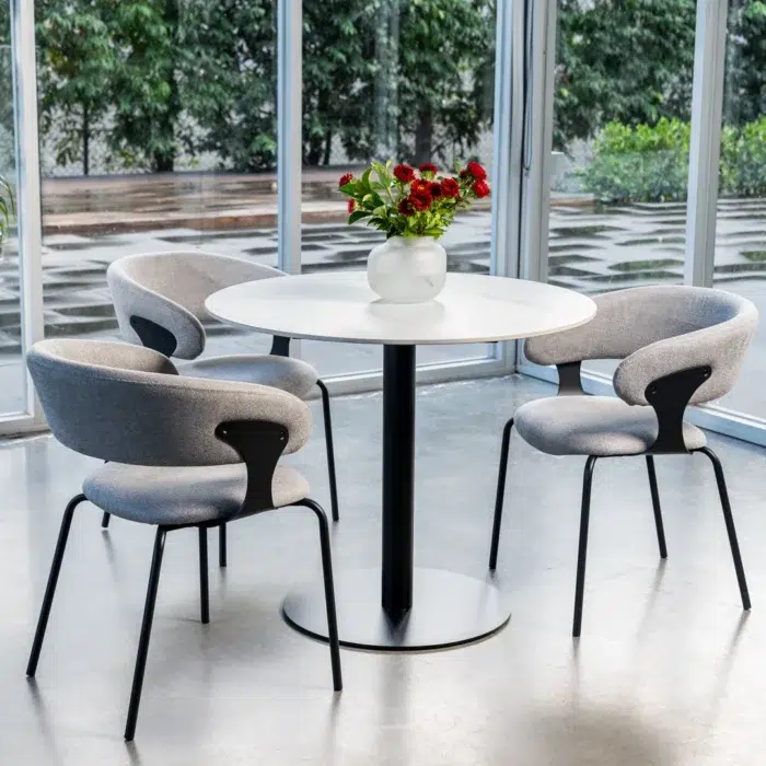 Strato Dining Table White Marble Ceramic Top
