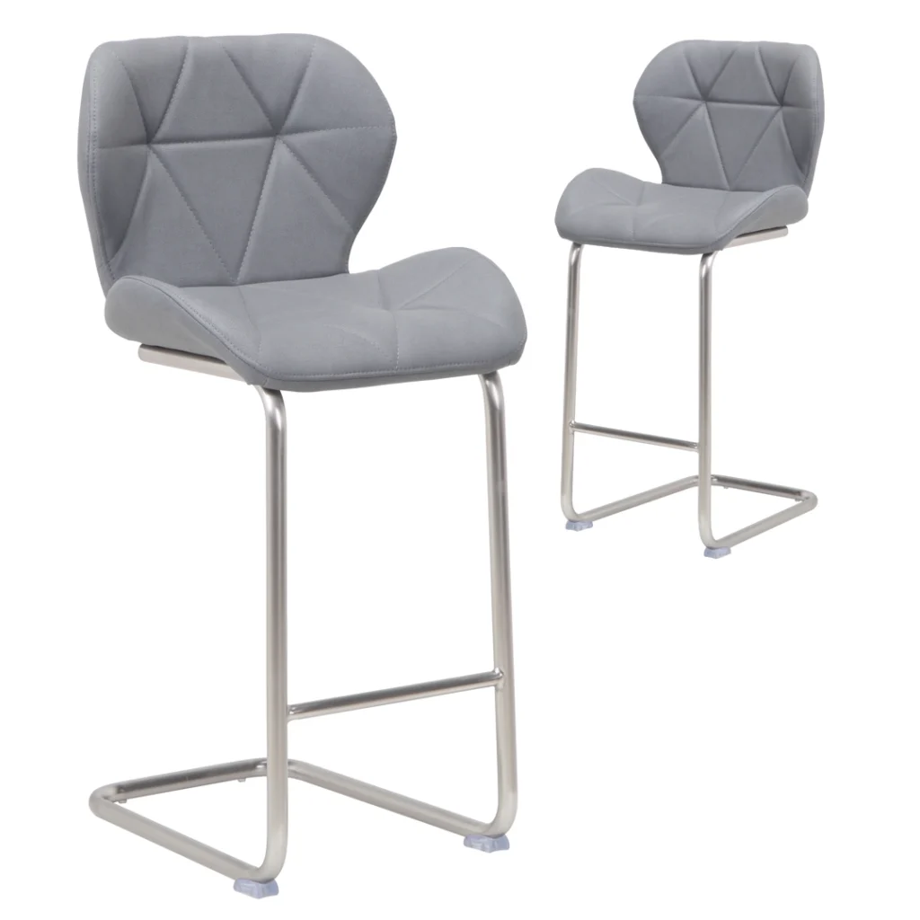 Sven Grey Ergonomic Wing-Back Bar Stools Set 2