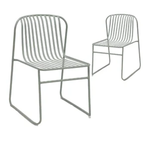 Durable Rust-Resistant Thyme Green Outdoor Chairs Set 2