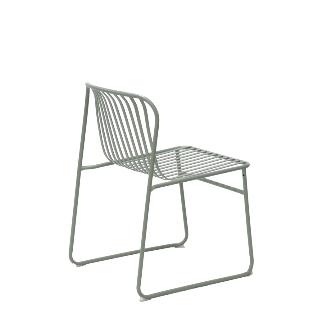 Swiss Thyme Green Dining Chairs Set 2 Ergonomic Steel Frame