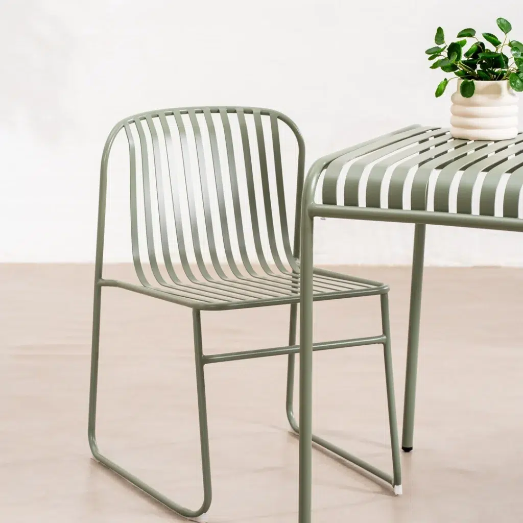 Swiss Dining Chairs Thyme Green Set 2 Durable Rust-Resistant