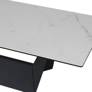 Symphony Marmo Modern Ceramic Coffee Table with Marble and Tempered Glass
