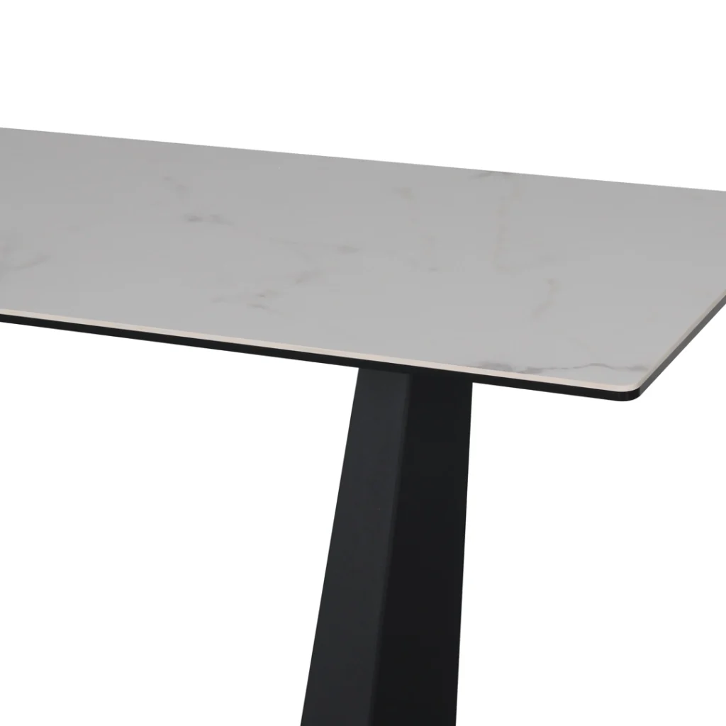 Symphony Marmo Ceramic Console Table with Black Metal Frame