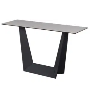 Symphony Marmo Ceramic Console Table with Black Metal Frame