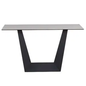 Symphony Marmo Ceramic Console Table with Matte Marble & Black Frame