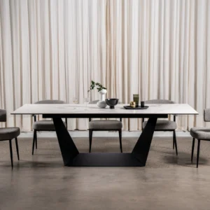Symphony Marmo Ceramic Dining Table Marble Effect Modern Design Scratch Resistant