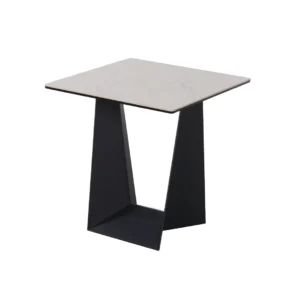 Symphony Marmo Ceramic Side Table Modern Minimalist Black Frame