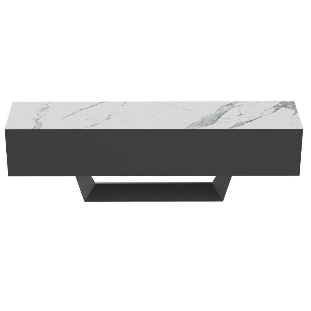 Symphony Marmo Ceramic TV Unit with Black Frame